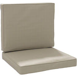 Coussins de fauteuil de jardin zippés déhoussables - galettes de chaise de jardin - épais rembourrage 7 cm - polyester haute densité kaki
