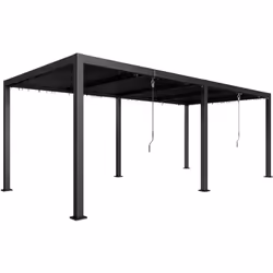 Cette splendide pergola de jardin avec lames orientables vous permettra de passer d'agréables moments à l'extérieur tout en é ...