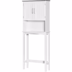 Optimisez l'espace de votre salle de bains avec ce meuble au dessus WC kleankin en MDF robuste et élégant. Comprend un placar ...