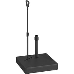 Pied de parasol avec poignée ajustable et roulettes - lestage eau sable - dim. 60 x 60 x 100 cm - HDPE noir