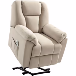 Découvrez le fauteuil releveur de relaxation électrique HOMCOM avec inclinaison fluide à 135° et huit points de massage pour  ...