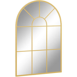 Homcom - Miroir mural aspect verrière style classique chic - dim. 60L x 90H cm - métal doré verre 3 mm
