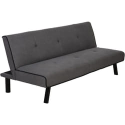 Homcom - Canapé convertible 3 places canapé-lit avec dossier inclinable réglable piètement métal noir tissu gris