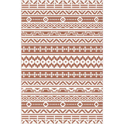 Tapis d'extérieur réversible motif graphique dim. 1,8 x 2,7 m sac transport inclus terracotta beige
