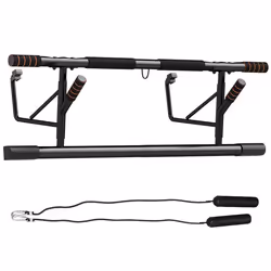 Barre de traction - barre traction porte - SPORTNOW - avec bandes de résistance poignées rembourrées -  charge max. 150 kg -  ...
