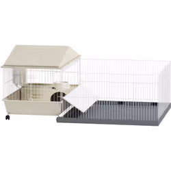 Explorez l'espace de vie élargi pour votre ami avec la cage pour petits animaux PawHut. Conception astucieuse avec enclos ext ...
