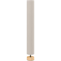 Homcom - Lampadaire colonne sur pied bois contemporain H.120 cm abat-jour lin beige