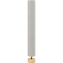 Homcom - Lampadaire colonne sur pied bois contemporain H.120 cm abat-jour lin gris