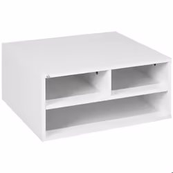 Organiseur bureau HOMCOM aspect blanc avec 3 compartiments fournitures support dimprimante 47 x 40 x 225 cm