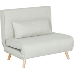 Fauteuil convertible chauffeuse style nordique dossier réglable coussin inclus blanc cassé