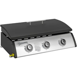 Outsunny - Plancha gaz avec couvercle - 3 brûleurs total 7,5 kW - surface cuisson 61 x 35,5 cm - détendeur tuyau inclus