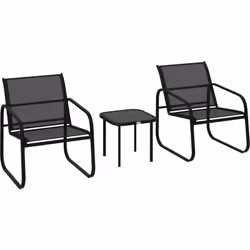 Découvrez l'ensemble de table de jardin extérieur avec chaises Outsunny, idéal pour l'extérieur, comprenant deux fauteuils et ...