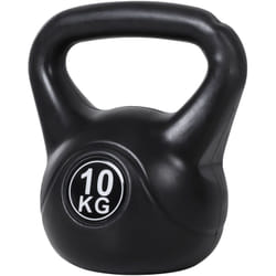 Kettlebell 10 Kg - haltère boule - poignée ergonomique - PVC noir