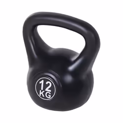 Kettlebell - HOMCOM - 12 kg - avec poignée ergonomique - musculation entraînement - 27 x 21 x 31 cm - noir