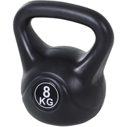 Kettlebell 8 Kg - haltère boule - poignée ergonomique - PVC noir