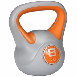 Kettlebell - SPORTNOW - 8 kg - avec poignée ergonomique - musculation entraînement - 20 x 14 x 24 cm - orange