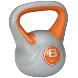 Kettlebell - SPORTNOW - 8 kg - avec poignée ergonomique - musculation entraînement - 20 x 14 x 24 cm - orange