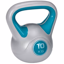 Kettlebell - SPORTNOW - 10 kg - avec poignée ergonomique - musculation entraînement - 22 x 16 x 26 cm - bleu