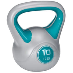 Kettlebell - SPORTNOW - 10 kg - avec poignée ergonomique - musculation entraînement - 22 x 16 x 26 cm - bleu