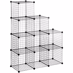 Meuble de rangement cube HOMCOM au design personnalisable et style industriel moderne offre diverses configurations. Comprend ...
