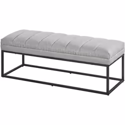 Élégant et polyvalent, ce banc bout de lit HOMCOM se transforme en assise ou banc d'entrée. Son revêtement façon lin et son r ...