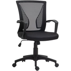 Homcom - Chaise de bureau ergonomique - soutien lombaire intégré, fonction bascule verrouillable - polyester maille noir