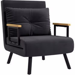 Transformez facilement ce fauteuil élégant en un confortable lit d'appoint. Fabriqué à partir d'un cadre en acier robuste, re ...