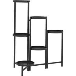 Outsunny - tagère à fleurs design pliable - étagère pour plantes - 6 niveaux - métal thermolaqué noir
