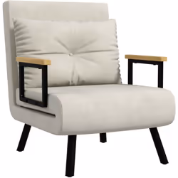 Transformez facilement ce fauteuil élégant en un confortable lit d'appoint. Fabriqué à partir d'un cadre en acier robuste, re ...