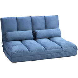 Homcom - Chauffeuse - matelas d'appoint pliant - fauteuil convertible - inclinaison dossier réglable 14 positions - 2 coussins inclus - polyester