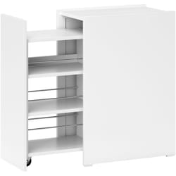 Homcom - Meuble bas étroit salle de bain - meuble colonne bas - tiroir roulette 3 étagères - 47 x 30 x 66,5 cm - blanc