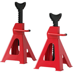 Homcom - Lot de 2 chandelles voiture - chandelles de levage 3T hauteur réglable 290-425 mm - acier fonte rouge