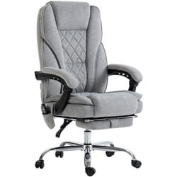Vinsetto - Fauteuil de bureau manager massant chauffant inclinable réglable télécommande repose-pieds rétractable velours gris clair