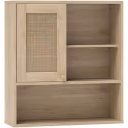 Métamorphosez votre salle de bain avec l'armoire murale HOMCOM, mix de bohème chic et pratique. Dotée d'une porte en rotin et ...