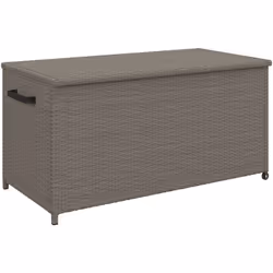 Découvrez le coffre de rangement extérieur en résine tressée Outsunny, 184 litres, avec vérins pneumatiques pour un accès séc ...