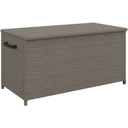 Outsunny - Coffre de jardin en résine tressée 184L - 2 roues, poignée, vérins gaz - dim. 102 x 52 x 52 cm - gris
