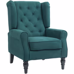Ce fauteuil élégant de HOMCOM apporte style et charme à votre salon, avec un splendide dossier capitonné et des pieds en bois ...