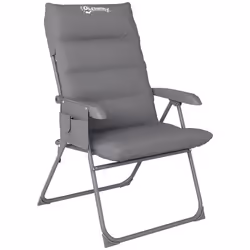 Chaise pliante camping - Outsunny - siège rembourré dossier haut réglableet poches latérales - gris