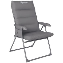 Chaise pliante camping - Outsunny - siège rembourré dossier haut réglableet poches latérales - gris