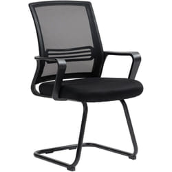 Homcom - Chaise de visiteur - chaise de bureau design ergonomique - polyester maille noir