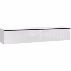 Ce meuble TV mural HOMCOM offre un design flottant et moderne avec des portes à bascule pour un salon élégant. Rangez votre é ...