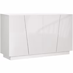 Ce meuble de rangement en bois HOMCOM épuré et moderne, avec cinq niveaux de rangement, garde vos objets à l'abri de la pouss ...
