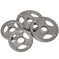 Disques de poids - HOMCOM - 25/25/5/5 kg - pour 5 cm barres olympiques - en acier - argent