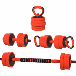 Ce kit d'haltère de musculation SPORTNOW peut faire office de haltères, barres, kettlebells et supports à pompes, adaptant fa ...