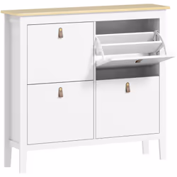 Découvrez l'armoire à chaussures étroite de HOMCOM, conçue pour optimiser l'espace de votre entrée. Avec quatre tiroirs bascu ...
