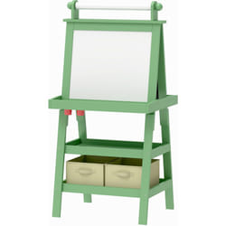 Aiyaplay - Tableau chevalet enfant 3 en 1 tableau double face enfant avec tableau blanc magnétique tableau à craie rangements bois vert