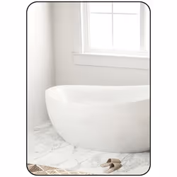 Miroir de salle de bain - HOMCOM - 50 x 70 cm - avec cadre en alliage daluminium noir - pour salle de bain chambre salon entr ...