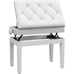 Homcom - Banquette tabouret siège pour piano hauteur réglable 55L x 33l x 48-58H cm coffre de rangement interne assise revêtement synthétique