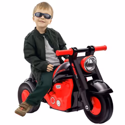 Moto porteur enfant - AIYAPLAY - avec musique et bulles - roues larges - transport facile - pour enfants de 2 à 5 ans - noir