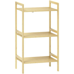 Homcom - tagère salle de bain bois bambou verni 3 niveaux réglables étagères à lattes dim. 43 x 31 x 80 cm
